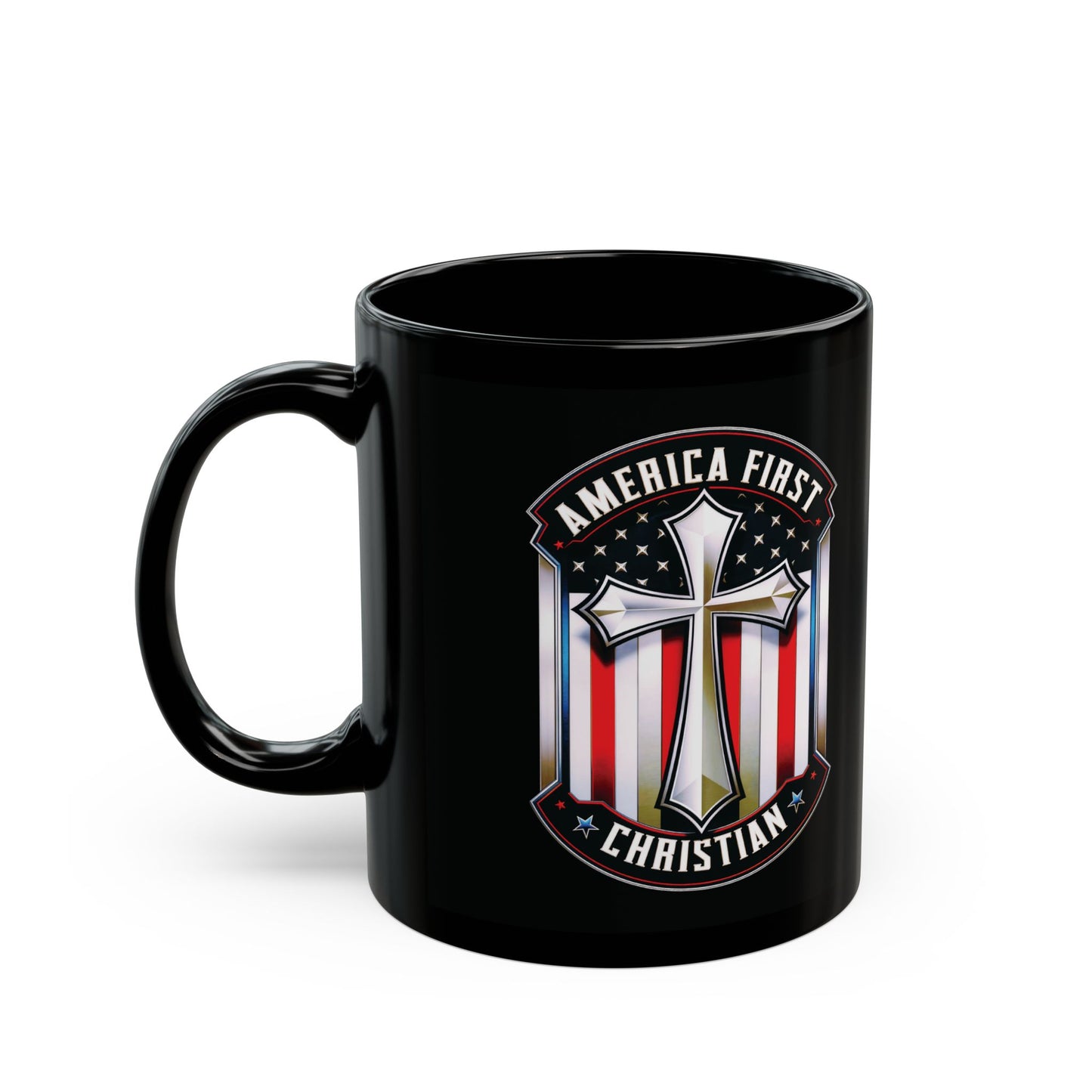 "America First Christian" #01, Black Mug (11oz & 15oz)