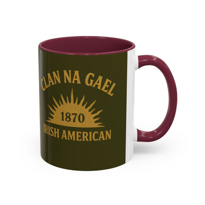 "Clan na Gael - Irish American", Colorful Mugs (11oz, 15oz) (Fianna Green)