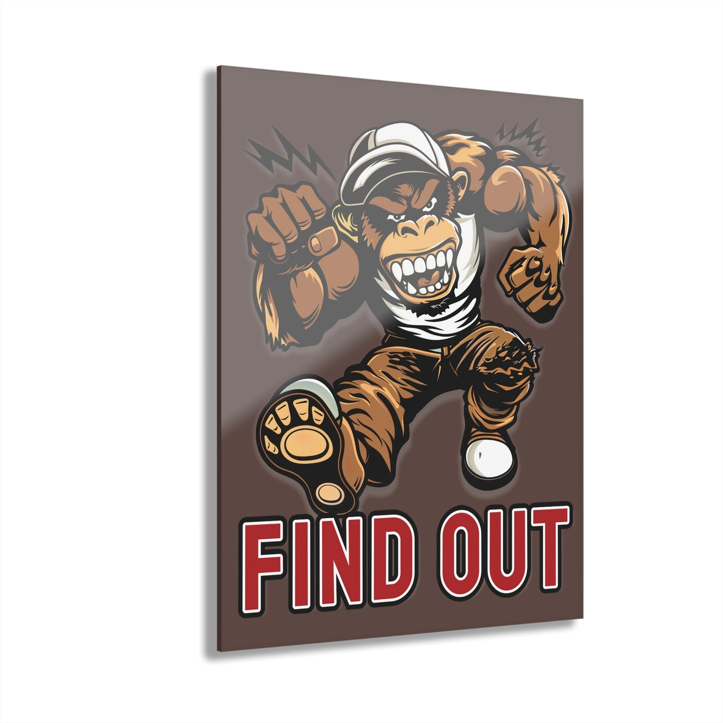 "Find Out", Acrylic Wall Prints (French Cleat Hanging) (Zanzibar Brown)