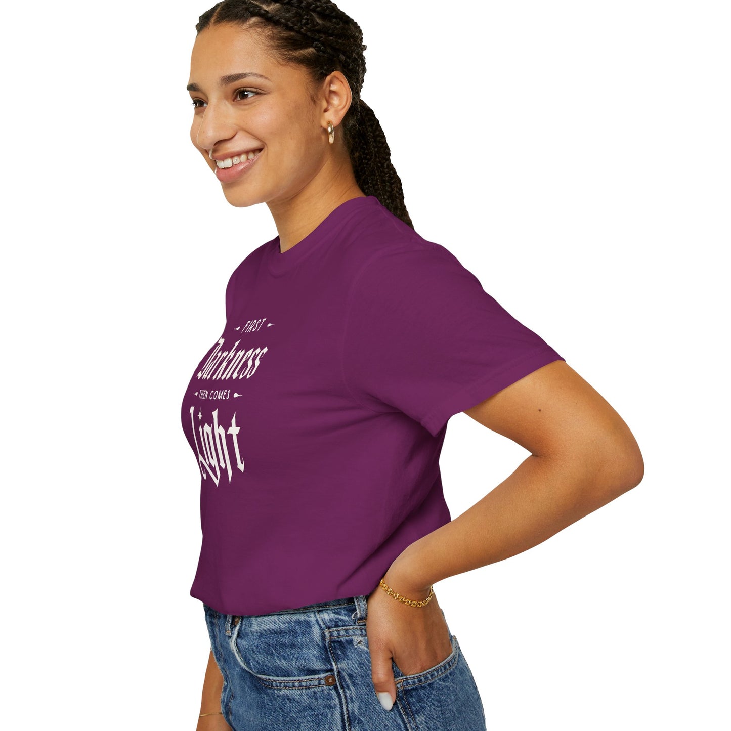 "First Darkness Then Comes Light", Unisex T-shirt