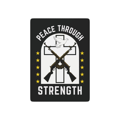 "Peace Through Strength" #01, Political Playing Cards (70's Black)