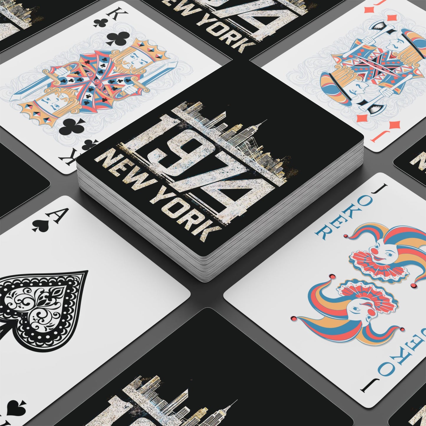 "1974 New York" Retro Playing Cards - When Punk Began (70's Black)