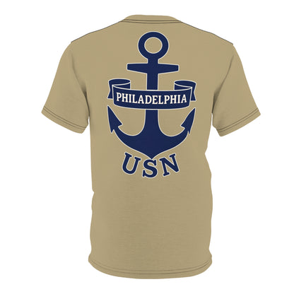 "USN Anchor", Unisex T-shirt (Service Khaki)