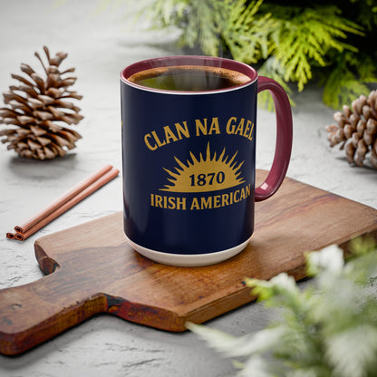 "Clan na Gael - Irish American", Colorful Mugs (11oz, 15oz) (Mariana Blue)