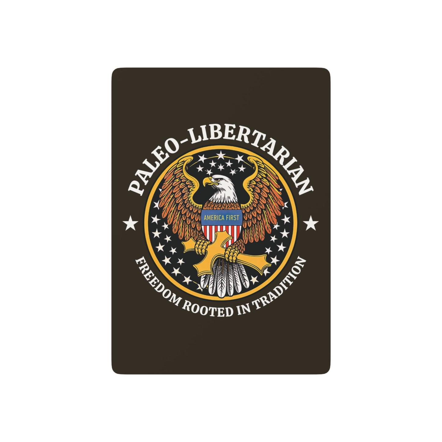 "Paleo-Libertarian" #01, Political Playing Cards (Ancient Brown)