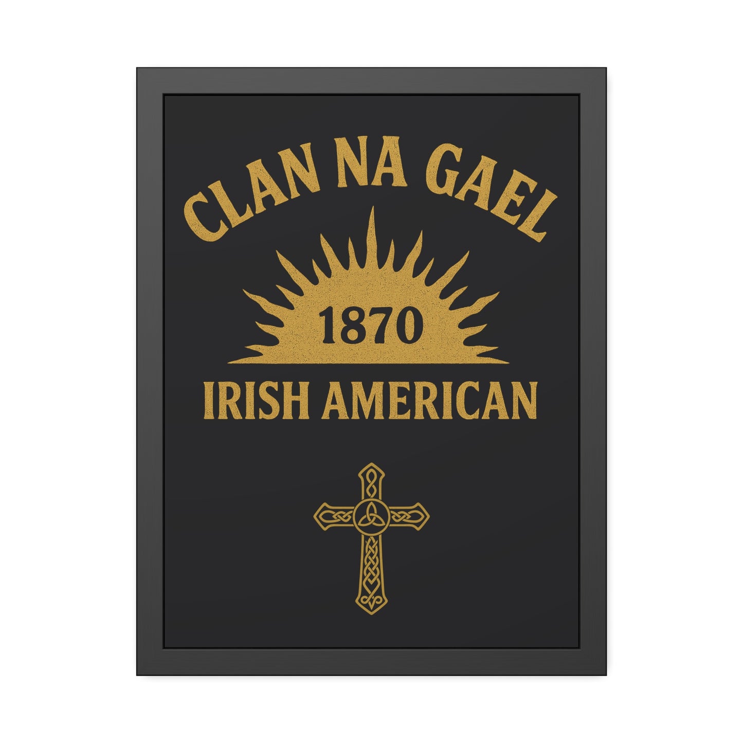 "Clan na Gael - Irish American", Framed Paper Poster (Raven Black)