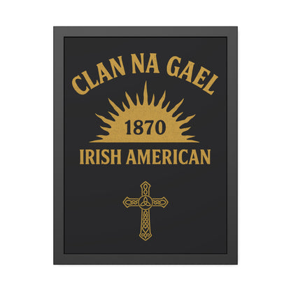 "Clan na Gael - Irish American", Framed Paper Poster (Raven Black)