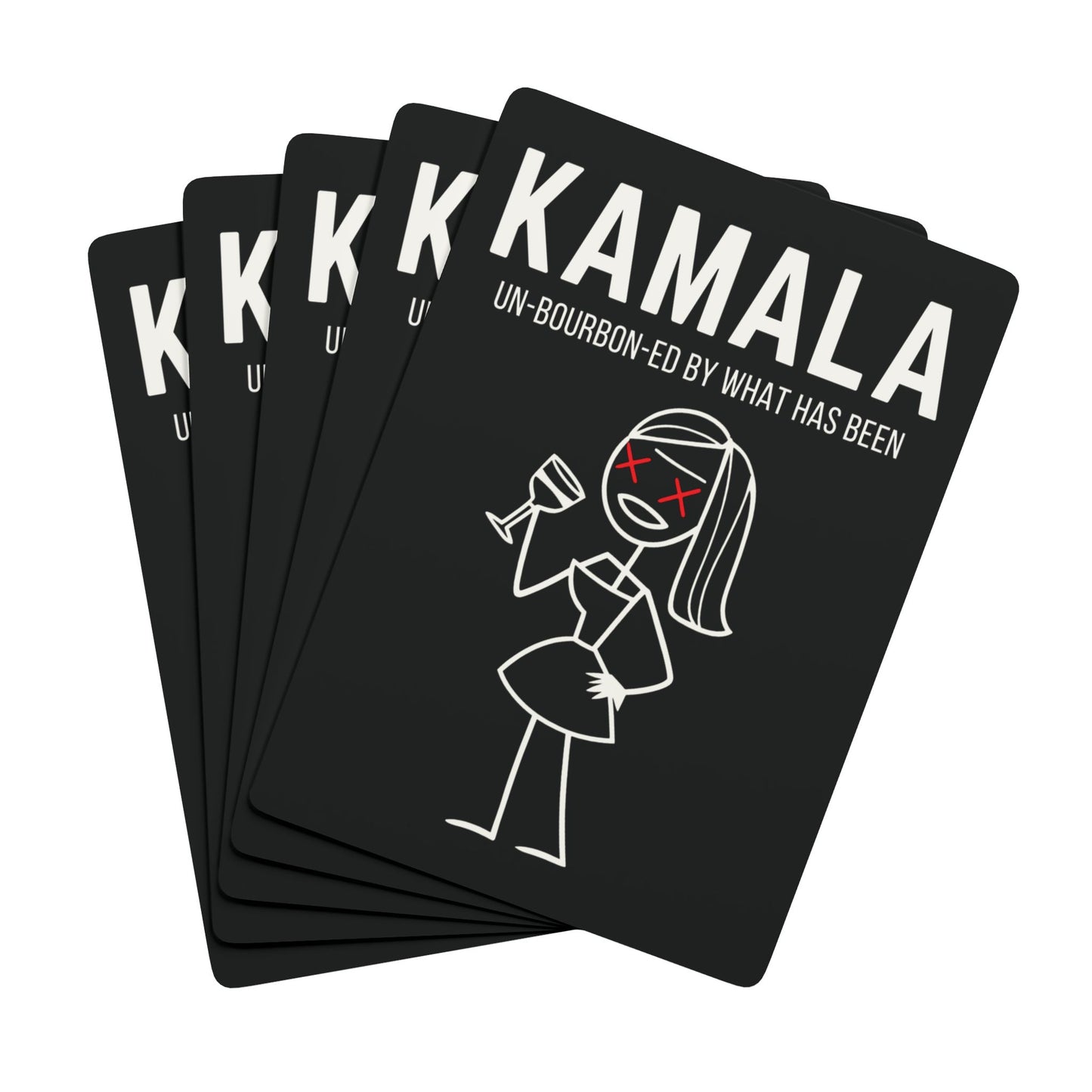 "KAMALA un-Bourbon-ed" #01 Poker Playing Cards (70's Black)