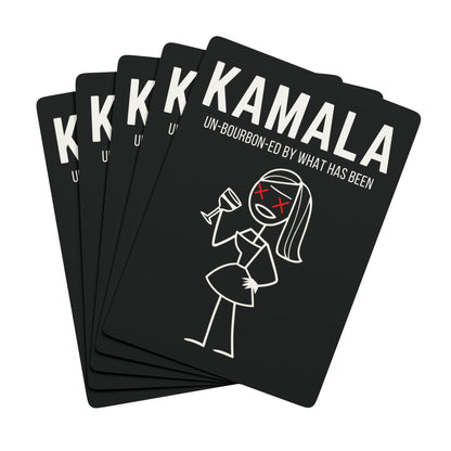 "KAMALA un-Bourbon-ed" #01 Poker Playing Cards (70's Black)