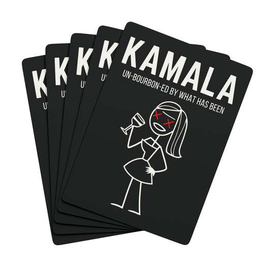 "KAMALA un-Bourbon-ed" #01 Poker Playing Cards (70's Black)