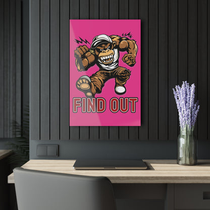 "Find Out", Acrylic Wall Prints (French Cleat Hanging) (Fluorescent Hot Pink)