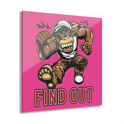 "Find Out", Acrylic Wall Prints (French Cleat Hanging) (Fluorescent Hot Pink)