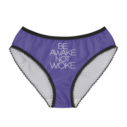 "Be Awake Not Woke" #2, Women's Briefs (Electric Indigo)