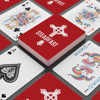 "Steadfast Cross", Christian Playing Cards (Venetian Red)