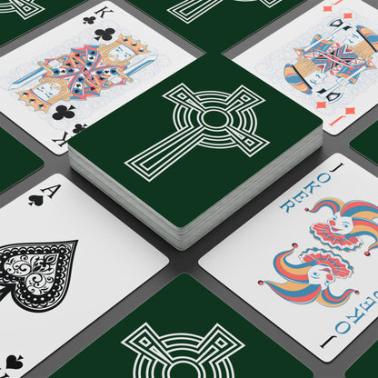 "A Simple High Cross", Christian Playing Cards (Zucchini Green)