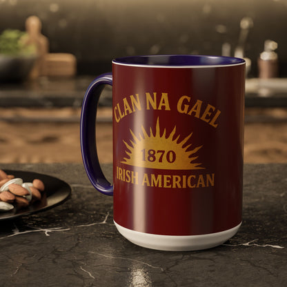 "Clan na Gael - Irish American", Colorful Mugs (11oz, 15oz) (Palladius Red)