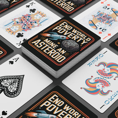 "End World Poverty", Retro Playing Cards (Void Black)