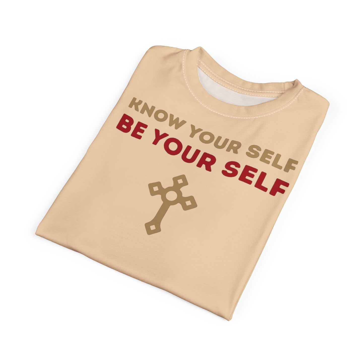 "Know Your Self", Unisex T-shirt (Cantaloupe Cream)