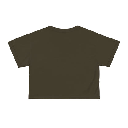 "Nazis were Socialists", Wearable Pattern Art Crop Tee (Olive Drab Brown)