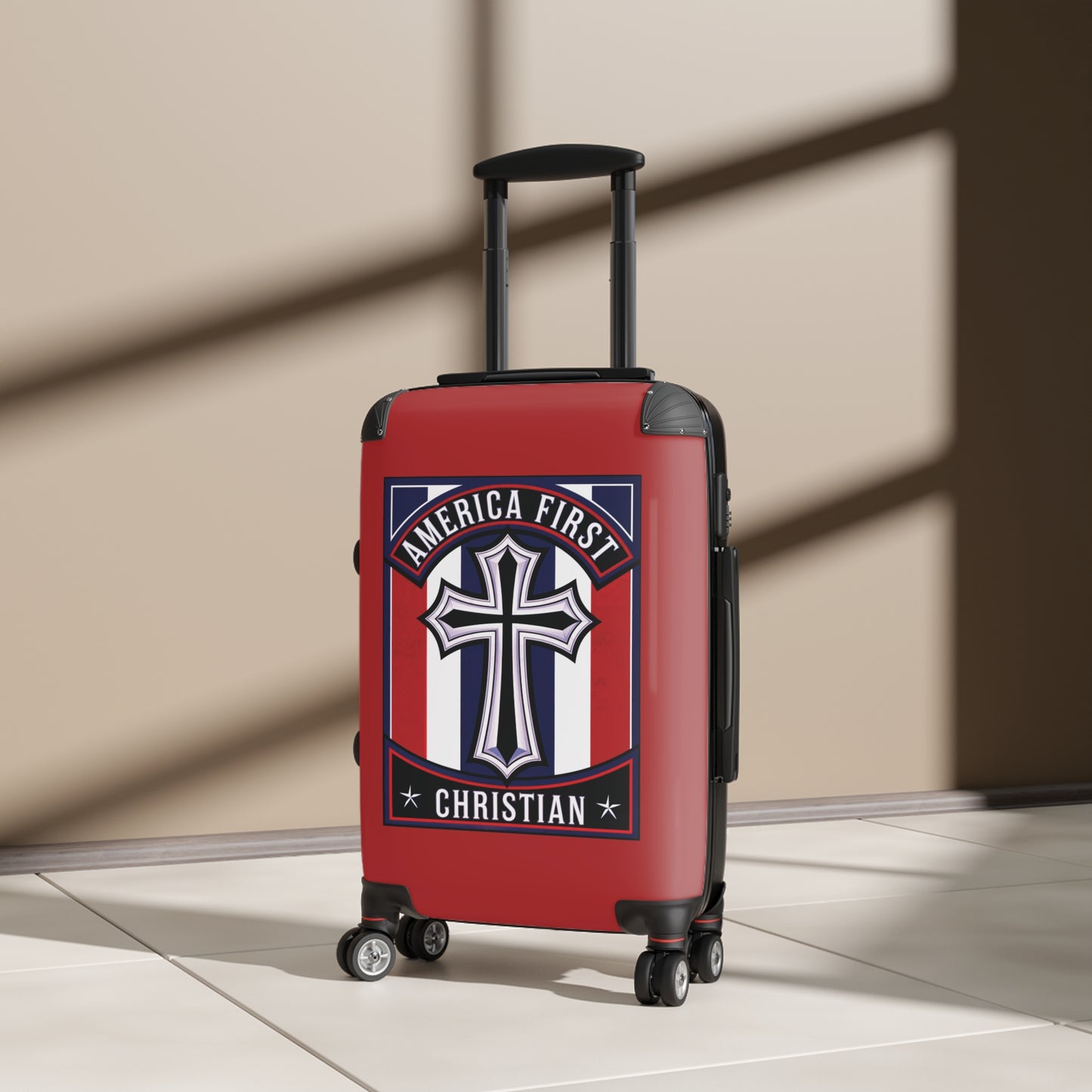 "America First Christian" Wall Art #11 Suitcases (Carnelian Red)