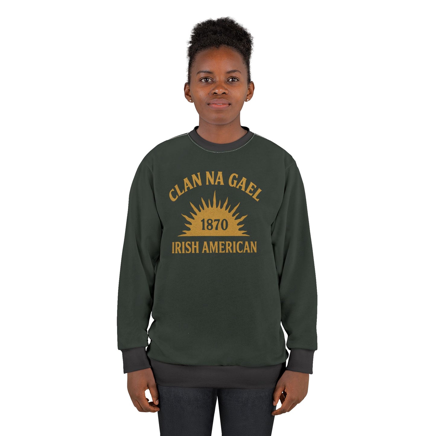 "Clan na Gael - Irish American", Unisex Sweatshirt (Túath Green)