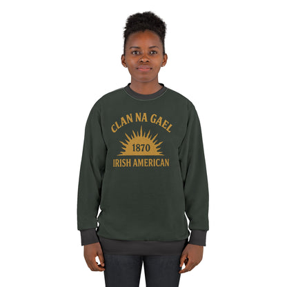 "Clan na Gael - Irish American", Unisex Sweatshirt (Túath Green)
