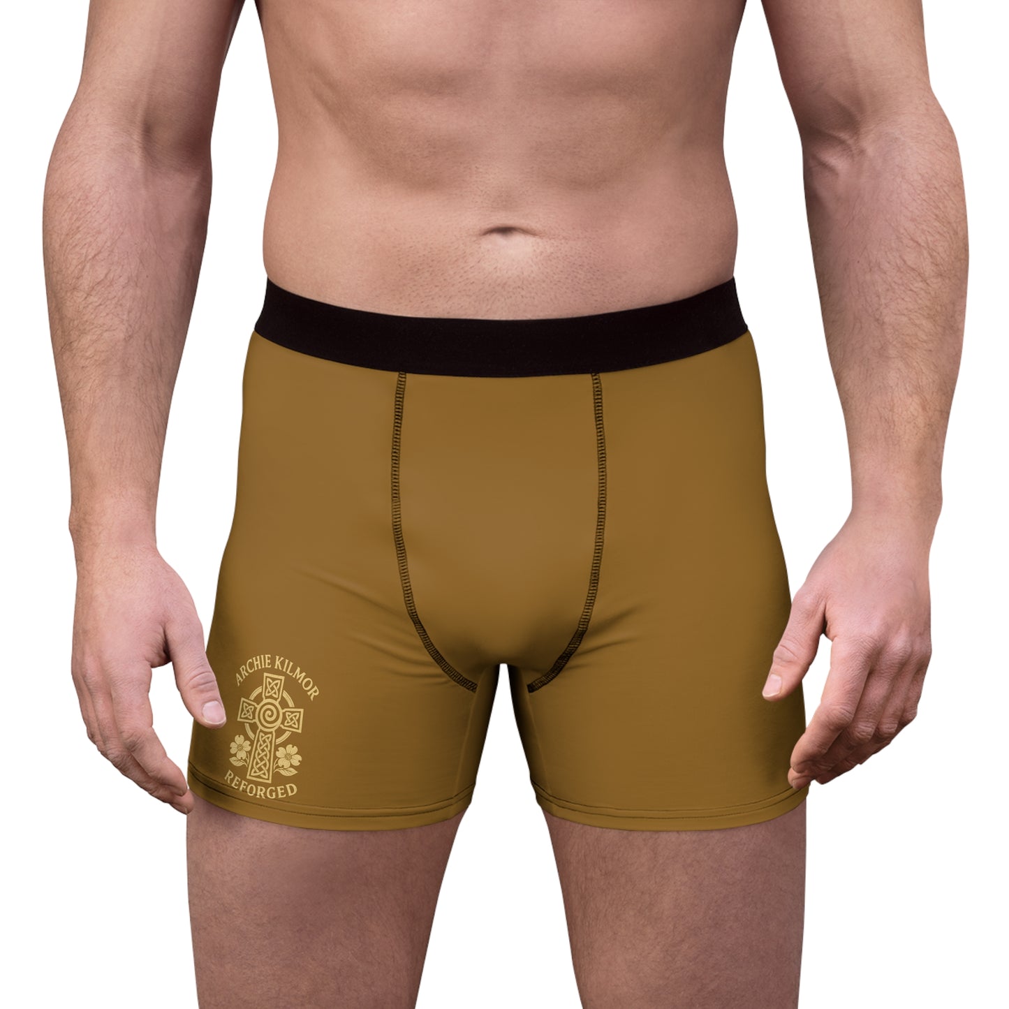 "Archie Kilmor Cross - Reforged" #01, Men's Boxer Briefs (Golden Brown)
