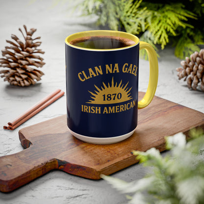 "Clan na Gael - Irish American", Colorful Mugs (11oz, 15oz) (Mariana Blue)