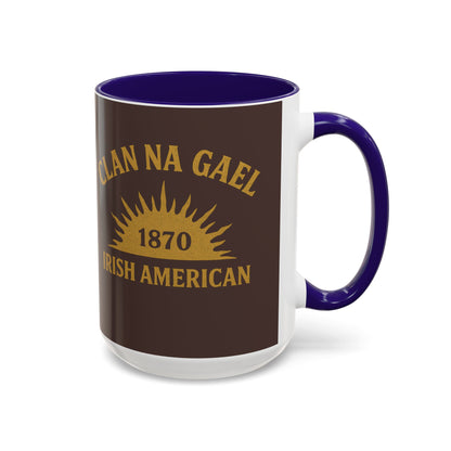 "Clan na Gael - Irish American", Colorful Mugs (11oz, 15oz) (Wild Boar Brown)