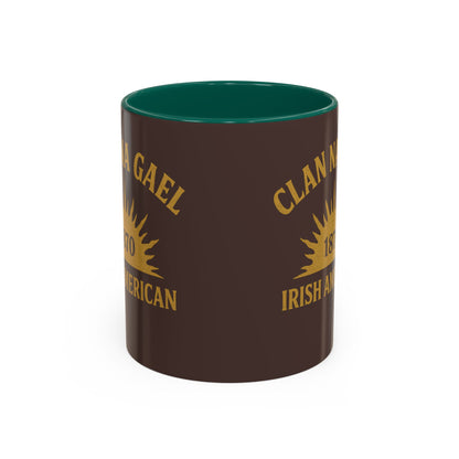 "Clan na Gael - Irish American", Colorful Mugs (11oz, 15oz) (Wild Boar Brown)