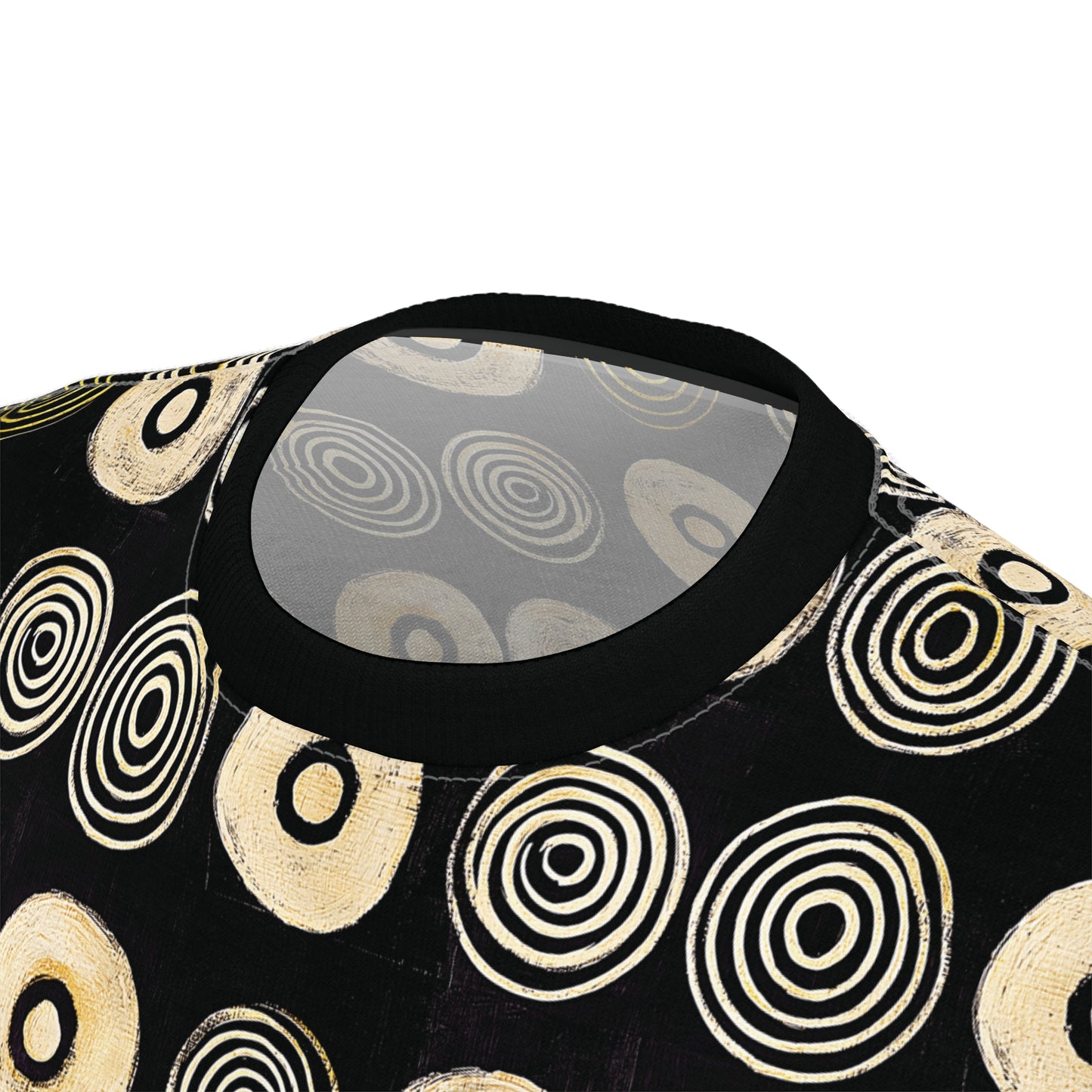 "Punk Polka", Wearable Pattern Art Unisex Tee (Plain Black Collar)
