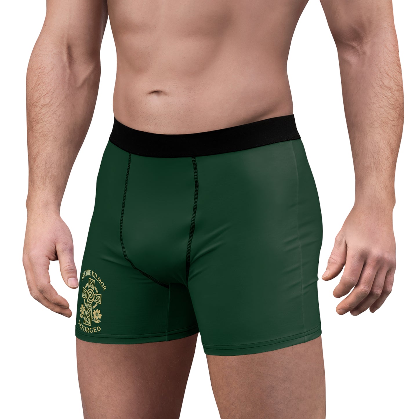 "Archie Kilmor Cross - Reforged" #01, Men's Boxer Briefs (Monsoon Green)
