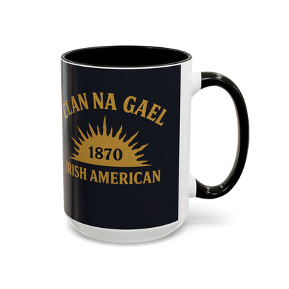 "Clan na Gael - Irish American", Colorful Mugs (11oz, 15oz) (Black Denim)