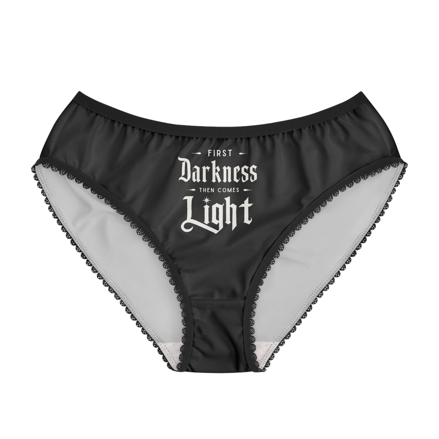 "First Darkness Then Comes Light" #02, Women's Briefs (Raven Black)