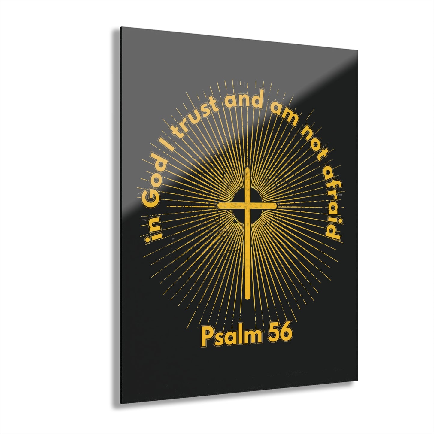 "Psalm 56", Acrylic Wall Print (French Cleat Hanging) (Void Black)