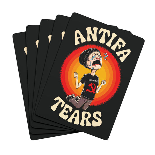 "Antifa Tears" #01, Political Playing Cards (Void Black)