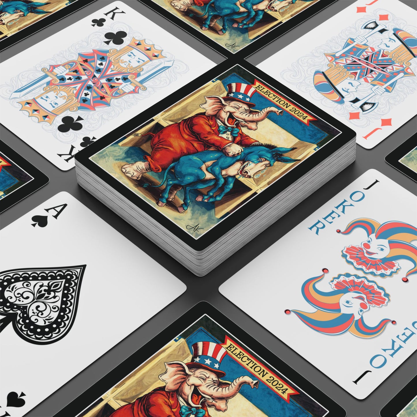 "MAGA Spanked the Donkeys 2024", Political Playing Cards (70's Black)