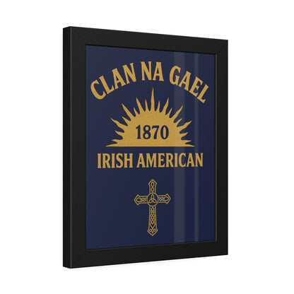 "Clan na Gael - Irish American", Framed Paper Poster (Mariana Blue)