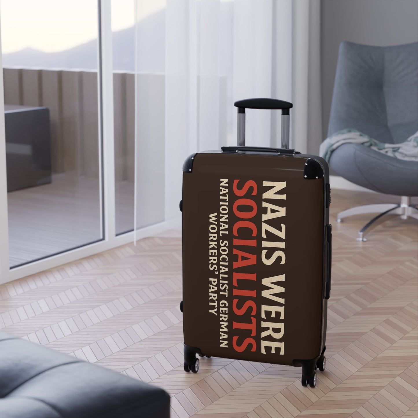 "Nazis were Socialists", Suitcase (Zinnwaldite Brown)