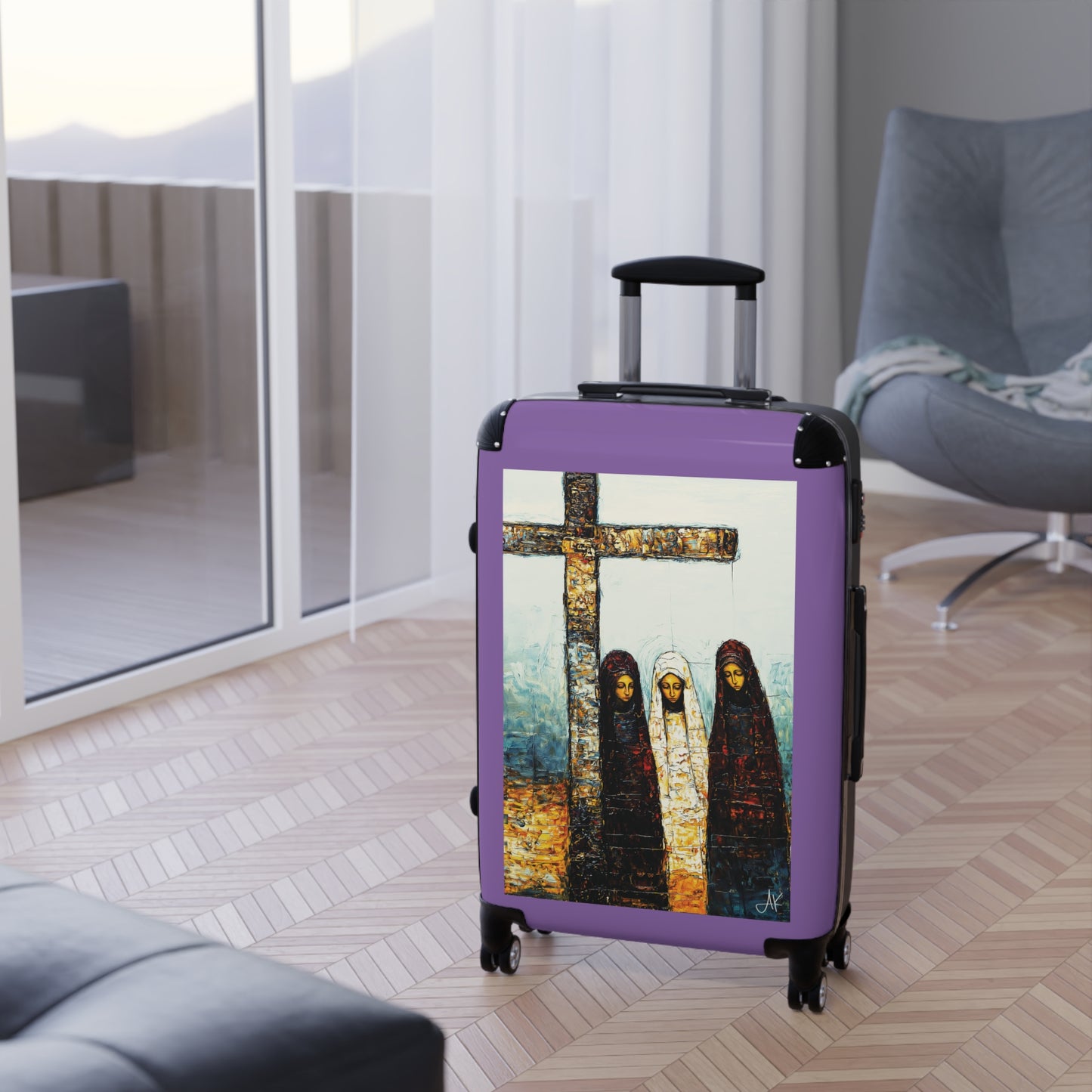 "At-the-Foot of the Cross - John 19:25", Suitcases (Light Purple)
