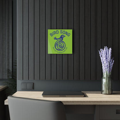 "Bird Song", Christian Acrylic Wall Prints (French Cleat Hanging) (Chartreuse Green)