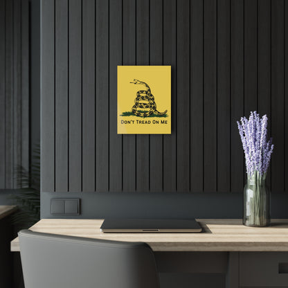 "Gadsden Flag: Don't Tread On Me" Acrylic Wall Prints (French Cleat Hanging) (Mustard Yellow)