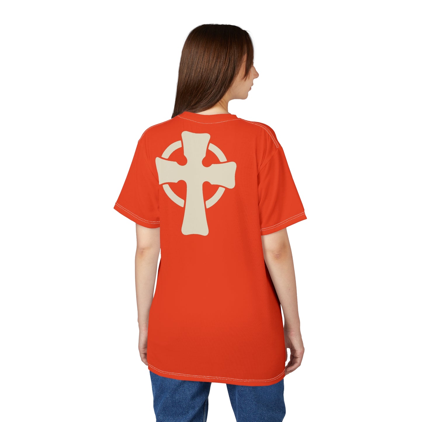 "Retro Jesus", Unisex T-shirt (Orange Flame)