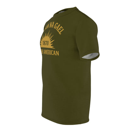 "Clan na Gael - Irish American", Unisex T-shirt (Fianna Green)