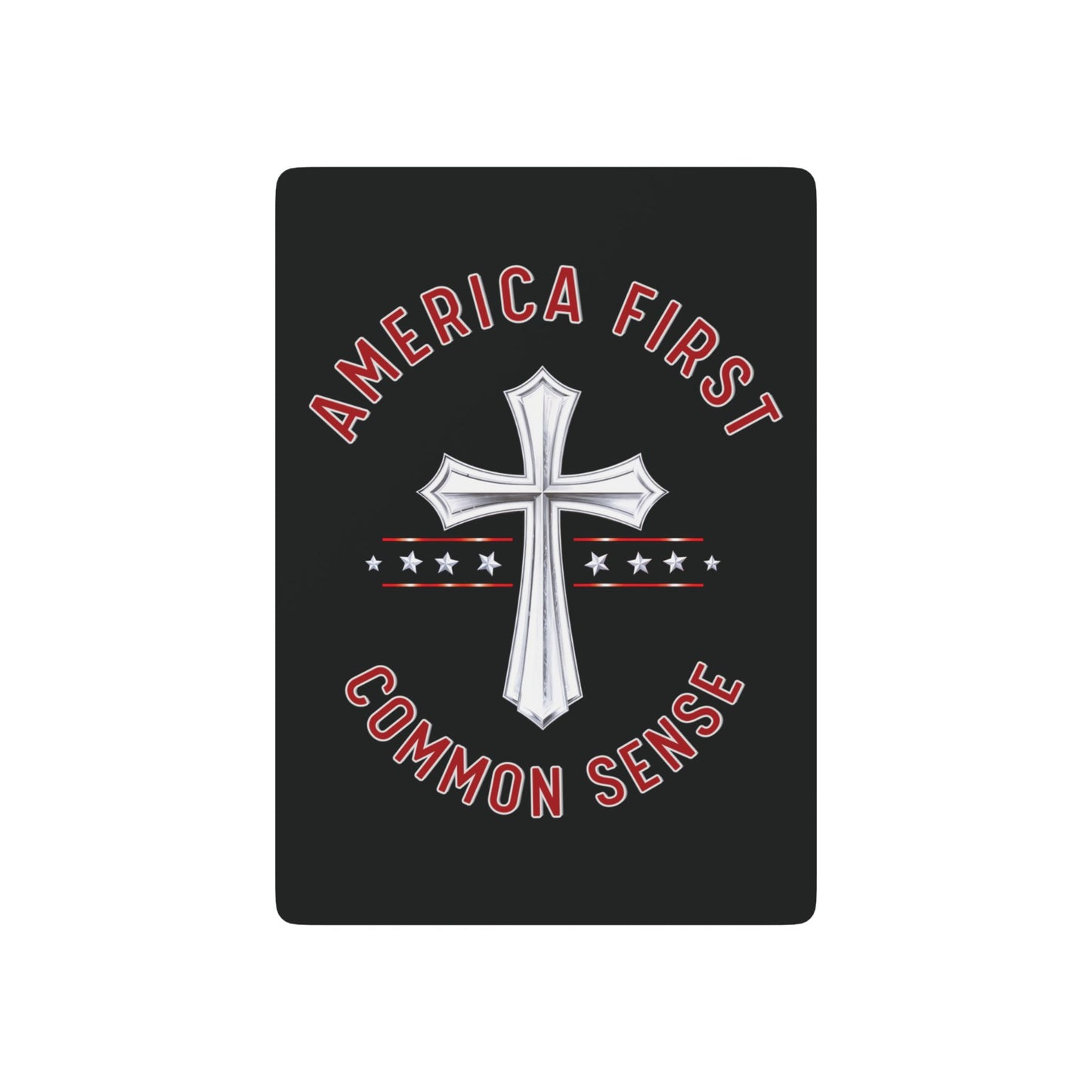 "America First - Common Sense", Political Playing Cards (Void Black)
