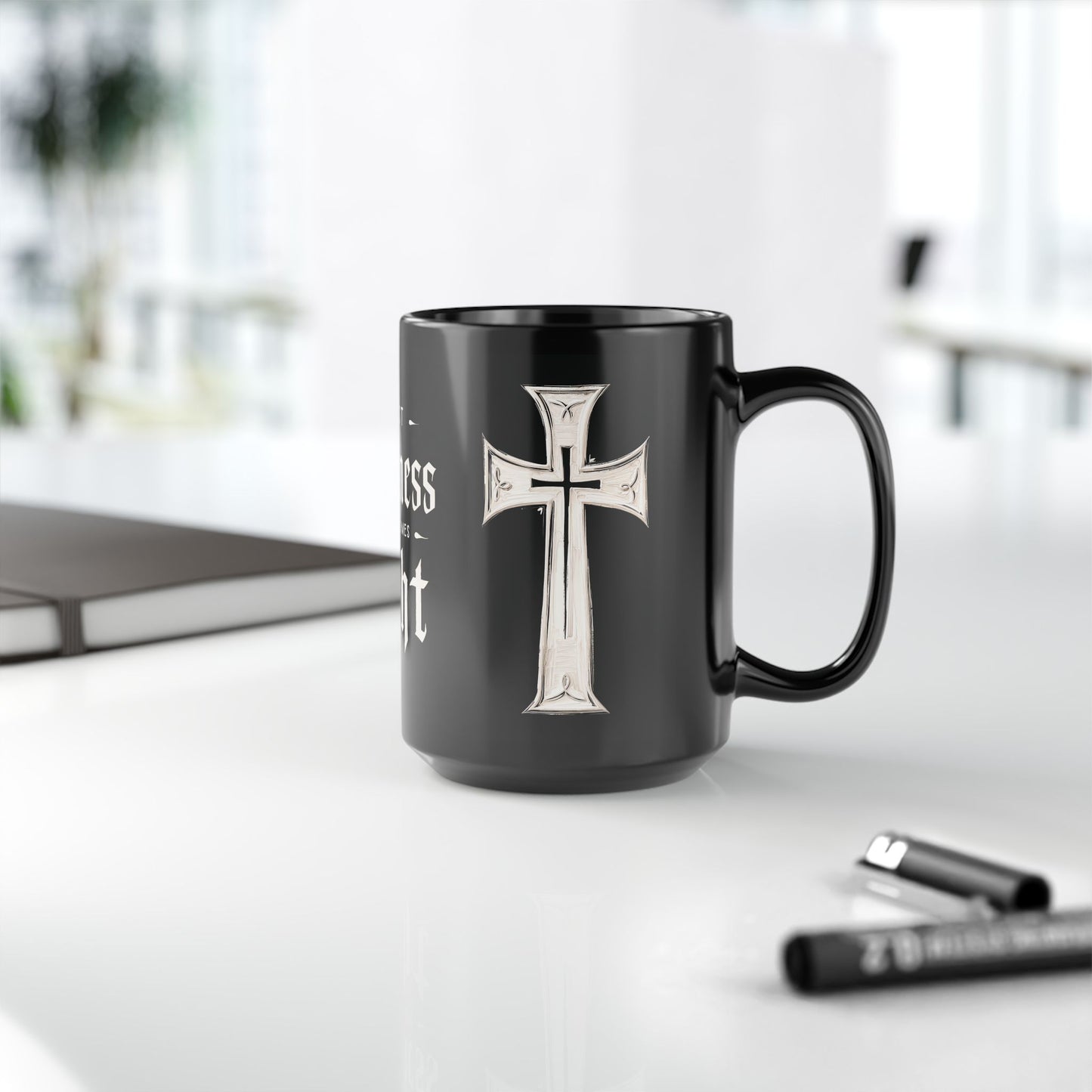 "First Darkness Then Comes Light", Black Mug (11oz & 15oz)