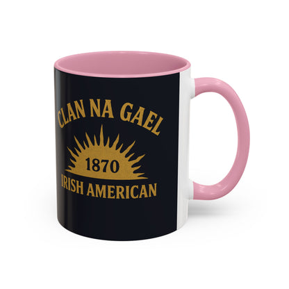 "Clan na Gael - Irish American", Colorful Mugs (11oz, 15oz) (Black Denim)