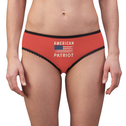 "American Patriot" with Flag #02, Women's Briefs (Carmine Pink)