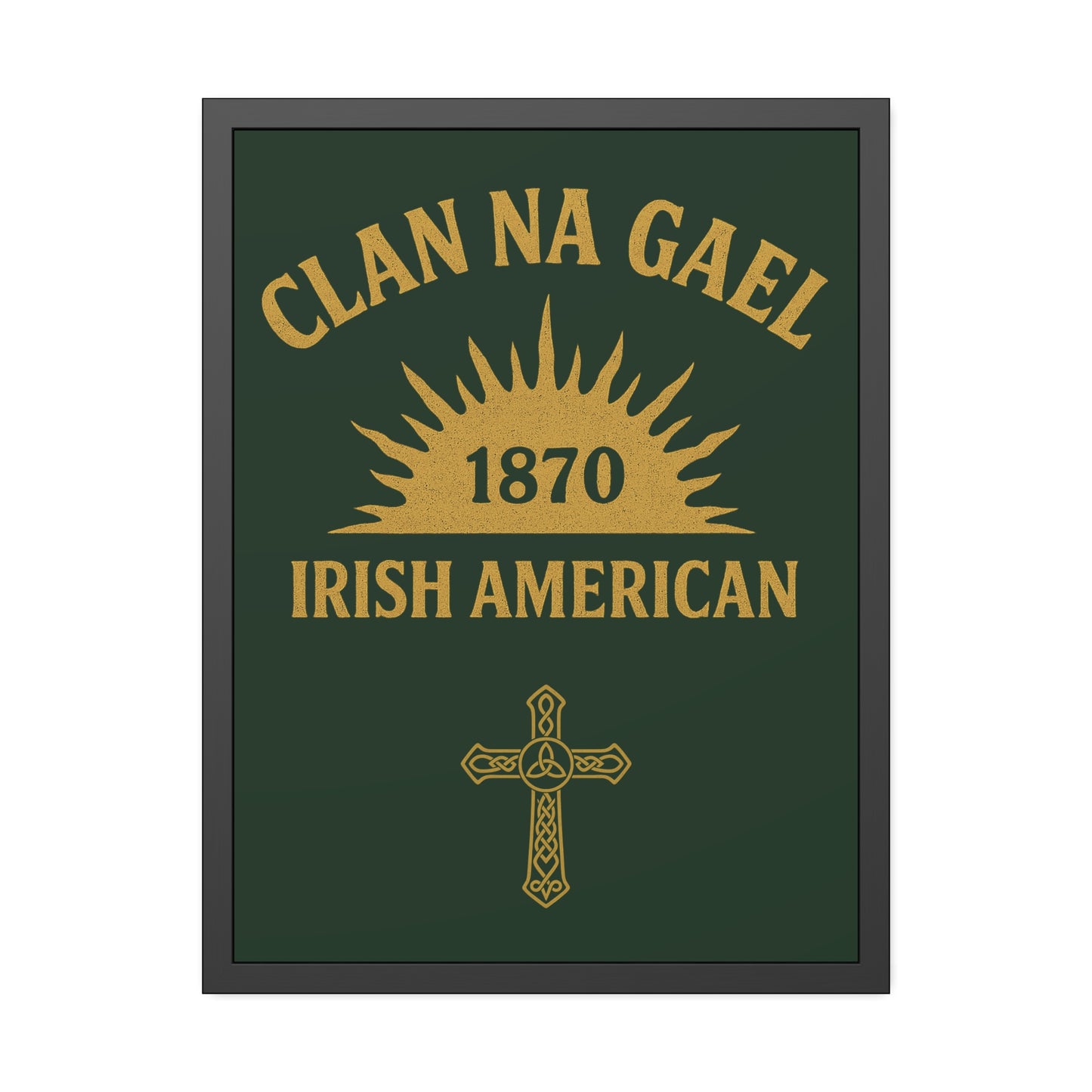 "Clan na Gael - Irish American", Framed Paper Poster (Fenian Green)