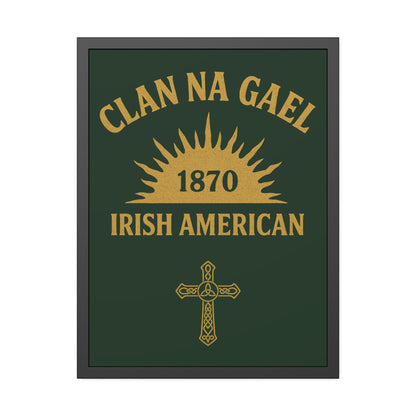 "Clan na Gael - Irish American", Framed Paper Poster (Fenian Green)